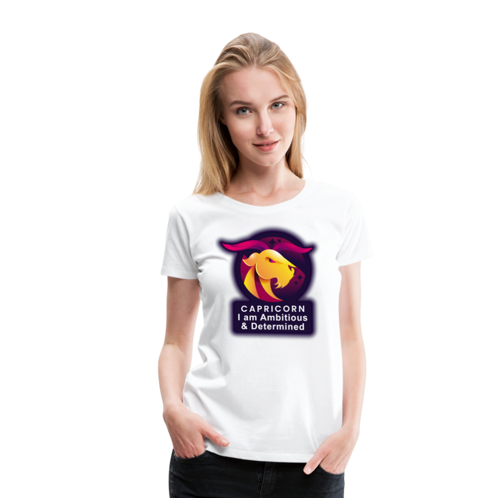 Women’s Glow Capricorn Premium T-Shirt - white