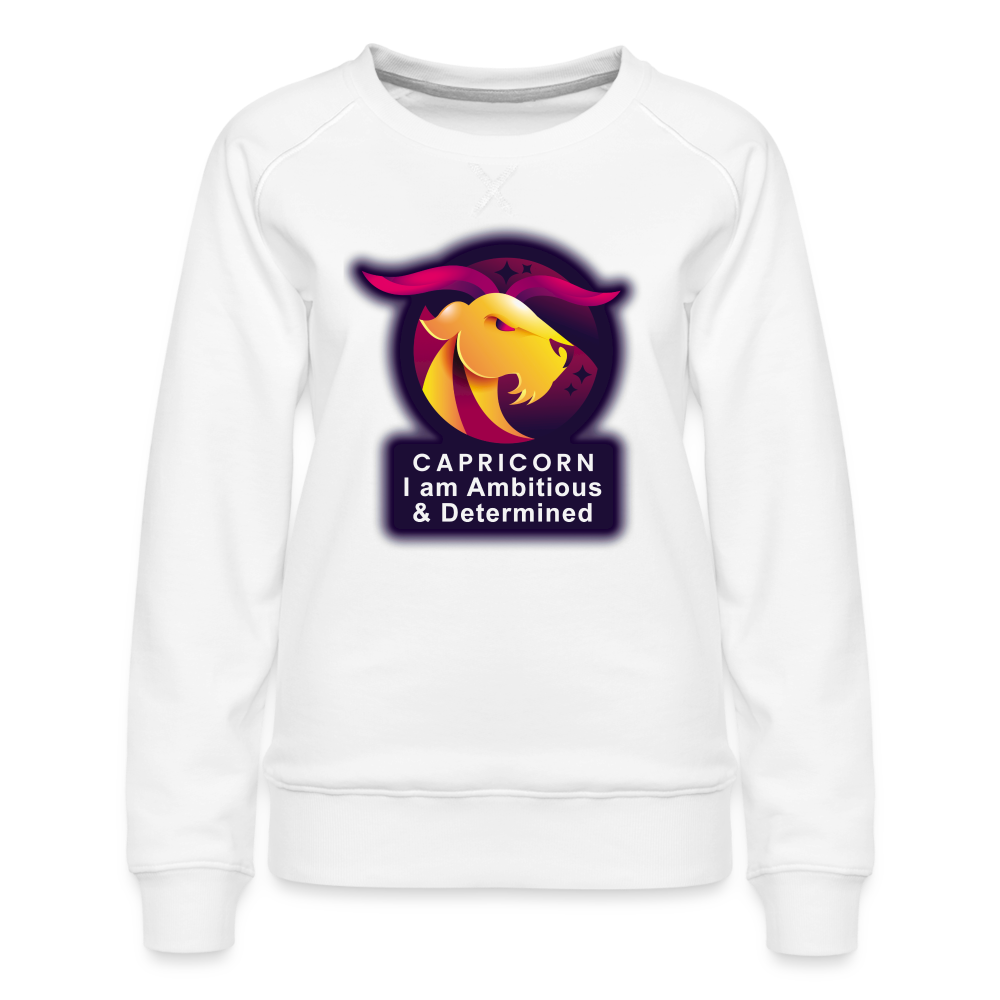 Women’s Glow Capricorn Premium Sweatshirt - white