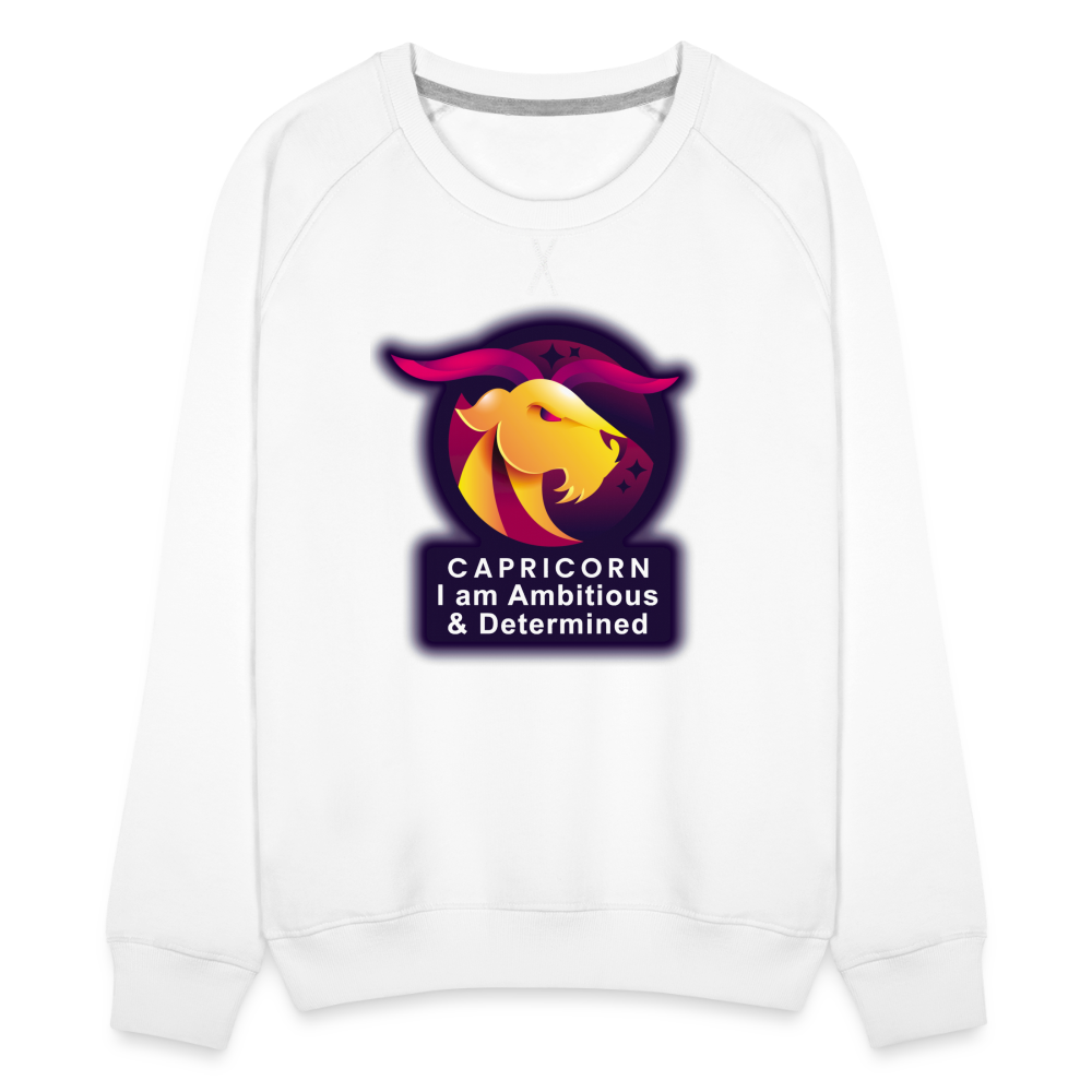 Women’s Glow Capricorn Premium Sweatshirt - white