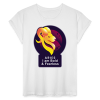 Thumbnail for Women's Glow Aries Relaxed Fit T-Shirt - white