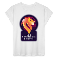 Thumbnail for Women's Glow Leo Relaxed Fit T-Shirt - white