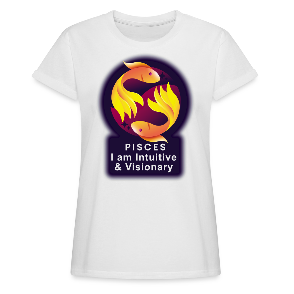 Women's Glow Pisces Relaxed Fit T-Shirt - white