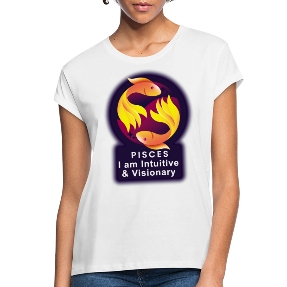 Women's Glow Pisces Relaxed Fit T-Shirt - white