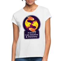 Thumbnail for Women's Glow Pisces Relaxed Fit T-Shirt - white