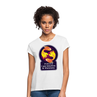 Thumbnail for Women's Glow Pisces Relaxed Fit T-Shirt - white