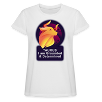 Thumbnail for Women's Glow Taurus Relaxed Fit T-Shirt - white