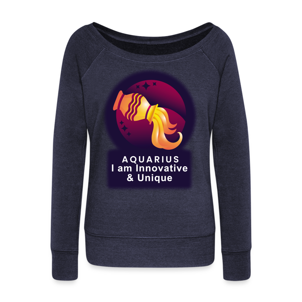 Women's Glow Aquarius Wideneck Sweatshirt - melange navy
