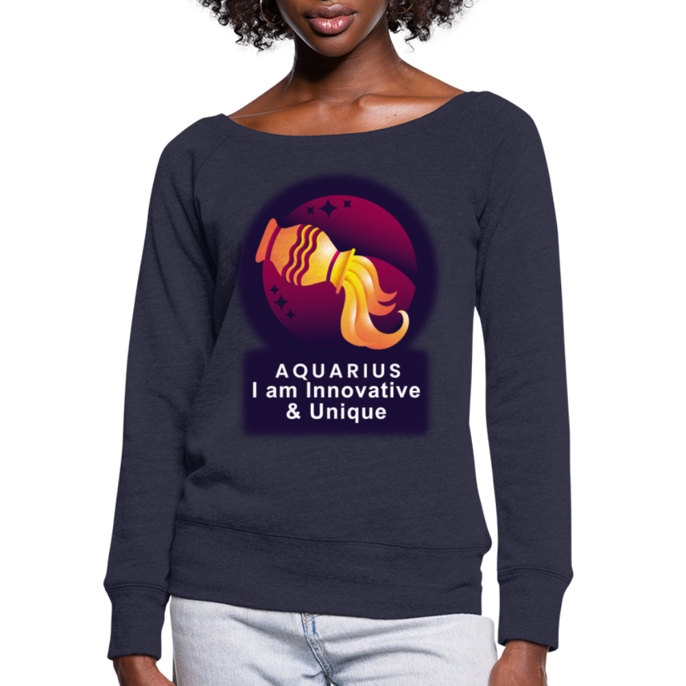 Women's Glow Aquarius Wideneck Sweatshirt - melange navy