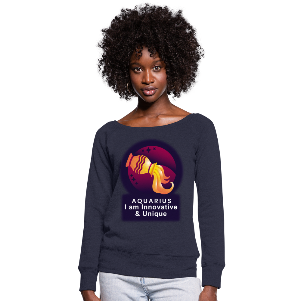 Women's Glow Aquarius Wideneck Sweatshirt - melange navy