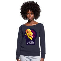 Thumbnail for Women's Glow Aries Wideneck Sweatshirt - melange navy