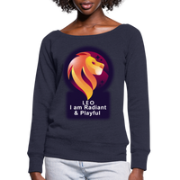 Thumbnail for Women's Glow Leo Wideneck Sweatshirt - melange navy