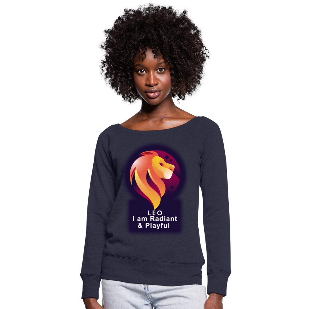 Women's Glow Leo Wideneck Sweatshirt - melange navy