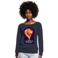 Thumbnail for Women's Glow Leo Wideneck Sweatshirt - melange navy