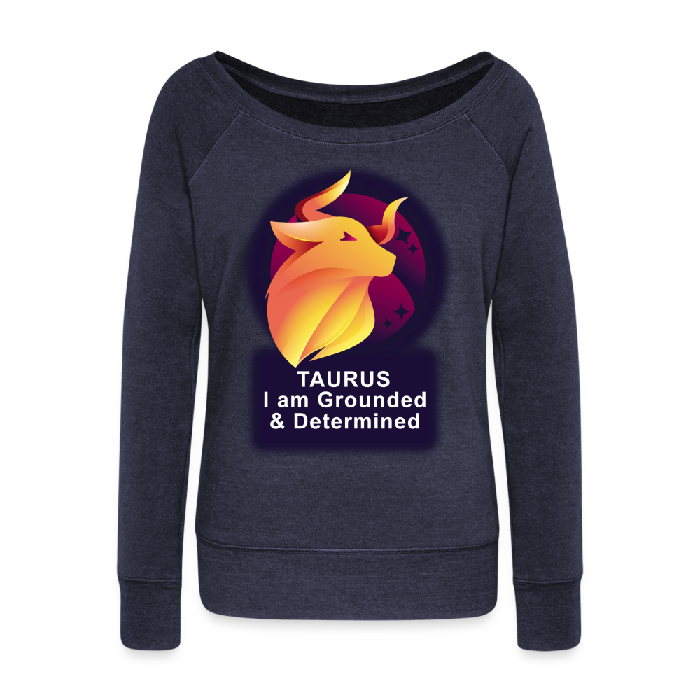 Women's Glow Taurus Wideneck Sweatshirt - melange navy