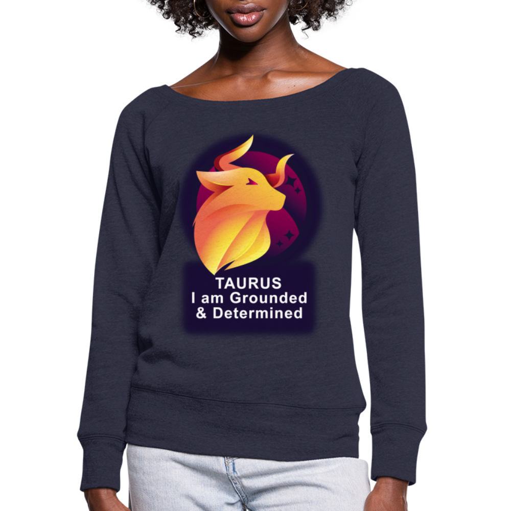 Women's Glow Taurus Wideneck Sweatshirt - melange navy