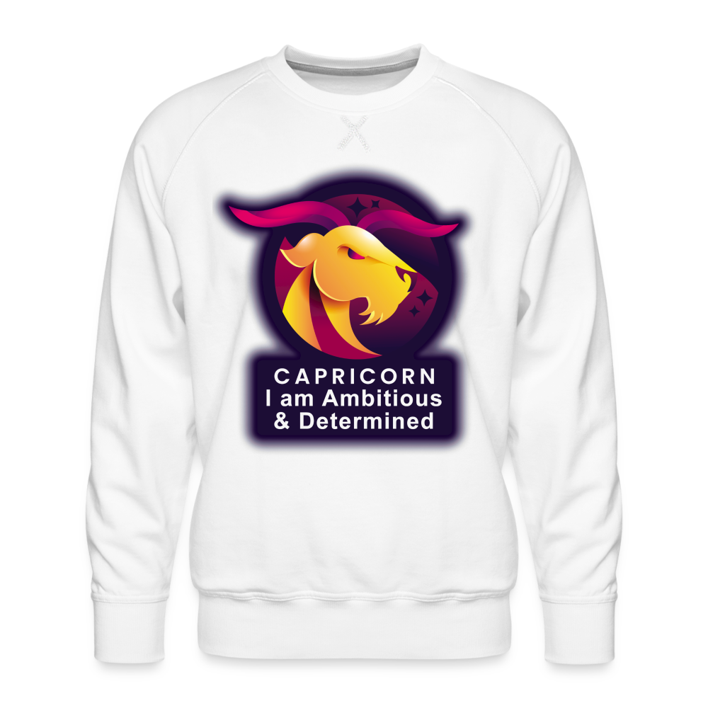 Men’s Glow Capricorn Premium Sweatshirt - white