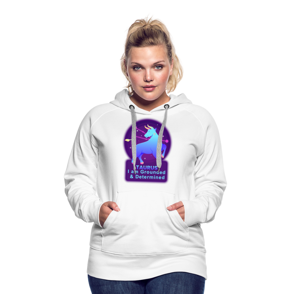 Women’s Neon Taurus Premium Hoodie - white