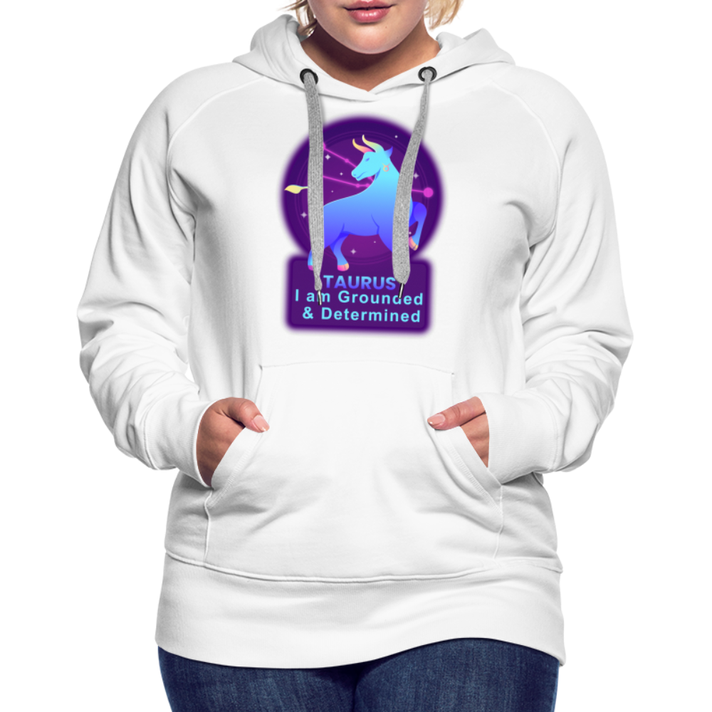 Women’s Neon Taurus Premium Hoodie - white