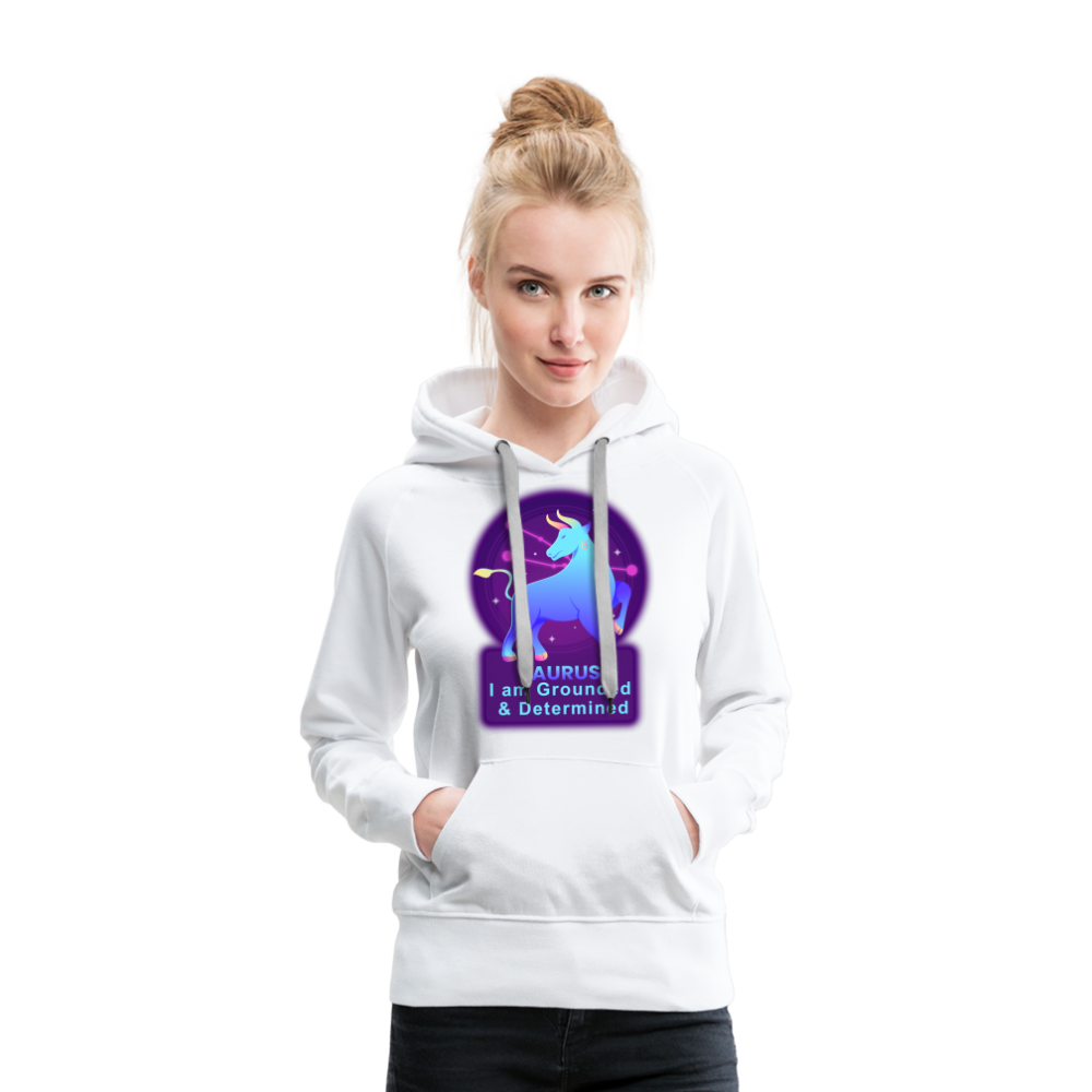 Women’s Neon Taurus Premium Hoodie - white