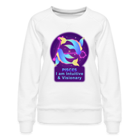 Thumbnail for Women’s Neon Pisces Premium Sweatshirt - white