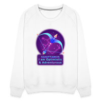 Thumbnail for Women’s Neon Sagittarius Premium Sweatshirt - white
