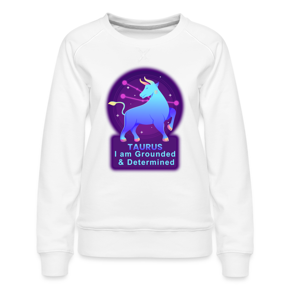 Women’s Neon Taurus Premium Sweatshirt - white