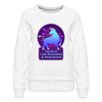 Thumbnail for Women’s Neon Taurus Premium Sweatshirt - white