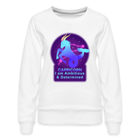 Thumbnail for Women’s Neon Capricorn Premium Sweatshirt - white