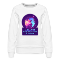 Thumbnail for Women’s Neon Aquarius Premium Sweatshirt - white