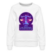 Thumbnail for Women’s Neon Libra Premium Sweatshirt - white