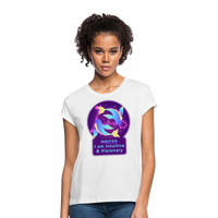 Thumbnail for Women's Neon Pisces Relaxed Fit T-Shirt - white