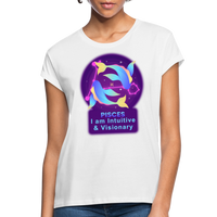 Thumbnail for Women's Neon Pisces Relaxed Fit T-Shirt - white