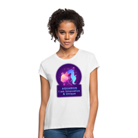 Thumbnail for Women's Neon Aquarius Relaxed Fit T-Shirt - white