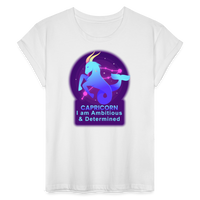 Thumbnail for Women's Neon Capricorn Relaxed Fit T-Shirt - white