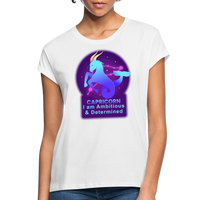 Thumbnail for Women's Neon Capricorn Relaxed Fit T-Shirt - white