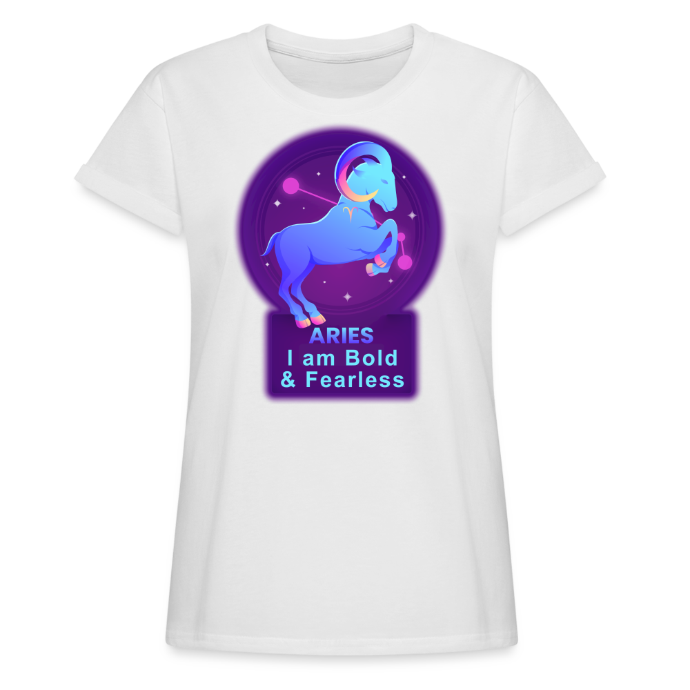 Women's Neon Aries Relaxed Fit T-Shirt - white