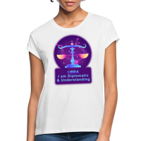 Thumbnail for Women's Neon Libra Relaxed Fit T-Shirt - white