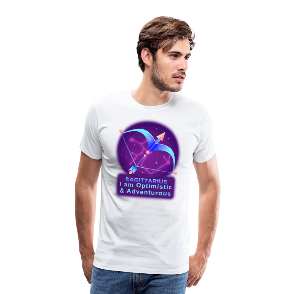Men's Neon Sagittarius Premium T-Shirt - white