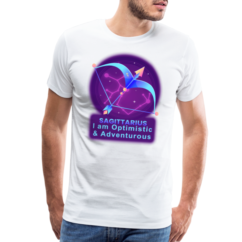 Men's Neon Sagittarius Premium T-Shirt - white