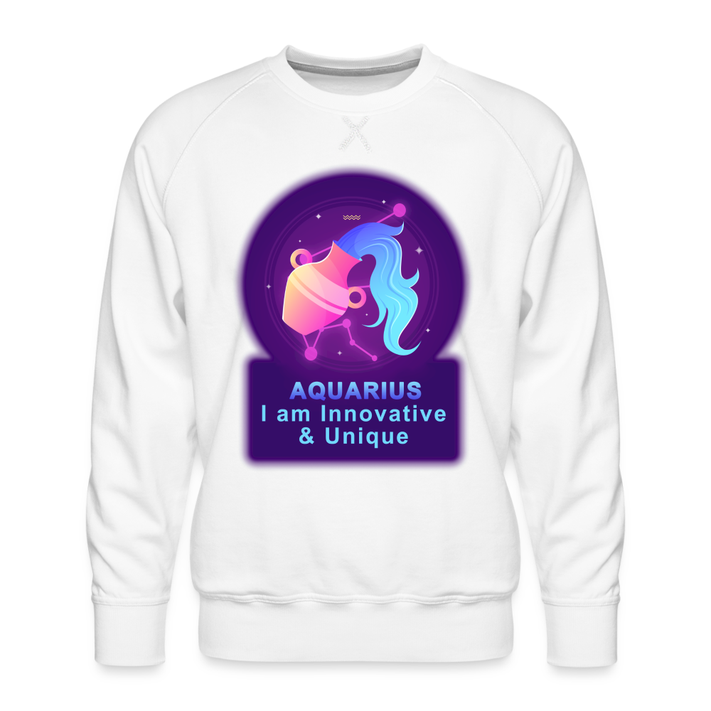 Men’s Neon Aquarius Premium Sweatshirt - white