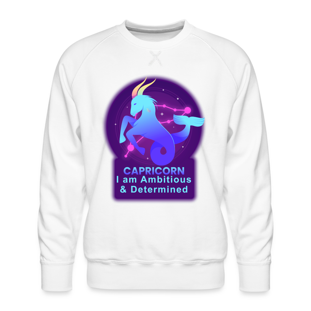 Men’s Neon Capricorn Premium Sweatshirt - white