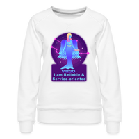 Thumbnail for Women’s Neon Virgo Premium Sweatshirt - white