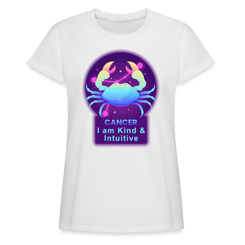 Women's Neon Cancer Relaxed Fit T-Shirt - white
