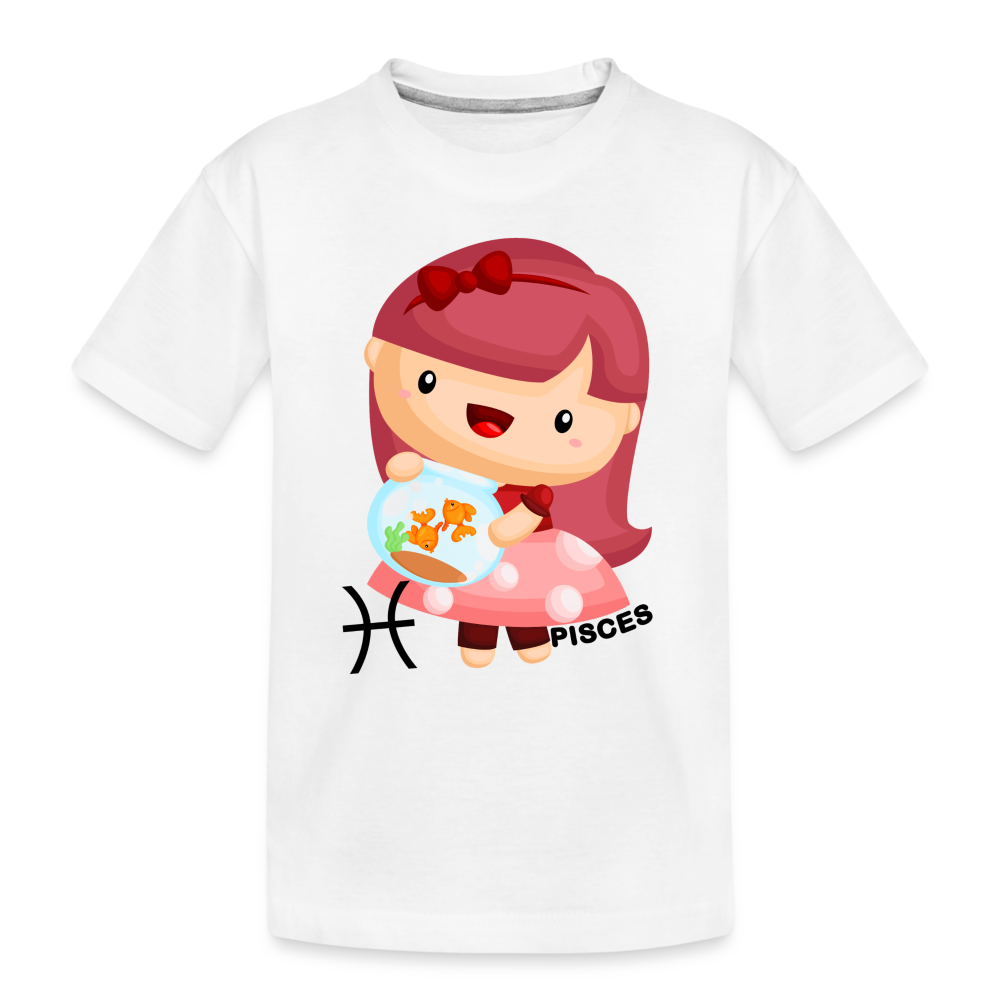 Toddler Astro Girl Pisces Premium Organic T-Shirt - white