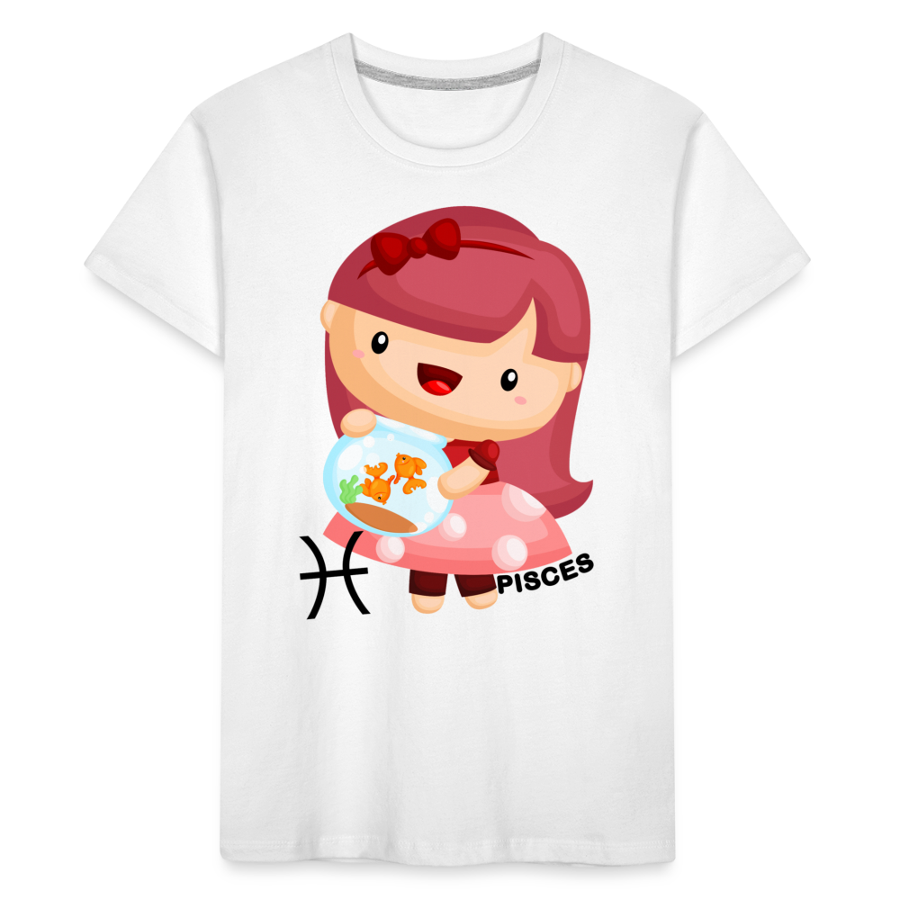 Toddler Astro Girl Pisces Premium Organic T-Shirt - white