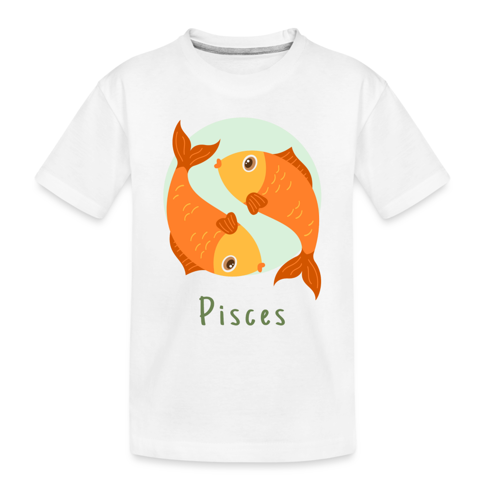 Toddler Astro Toon Pisces Premium Organic T-Shirt - white