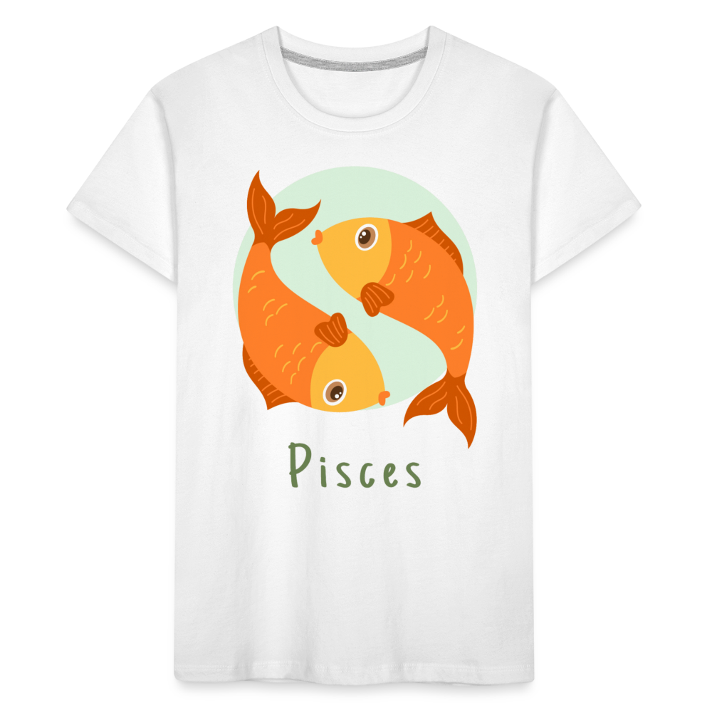 Toddler Astro Toon Pisces Premium Organic T-Shirt - white