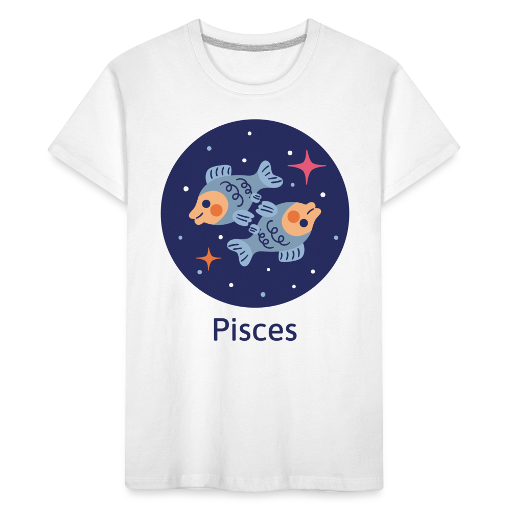 Toddler Bluey Pisces Premium Organic T-Shirt - white