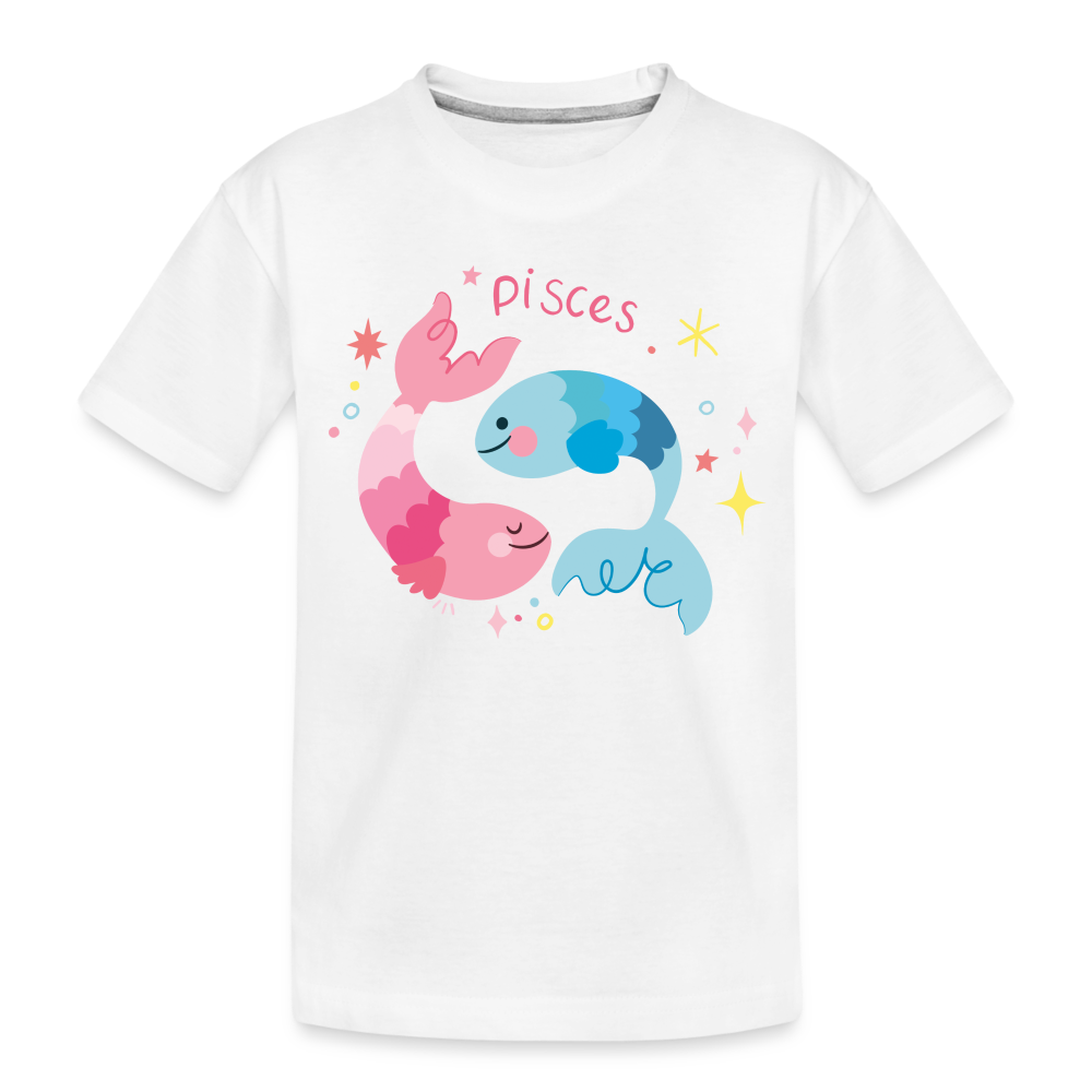 Toddler Pinky Pisces Premium Organic T-Shirt - white