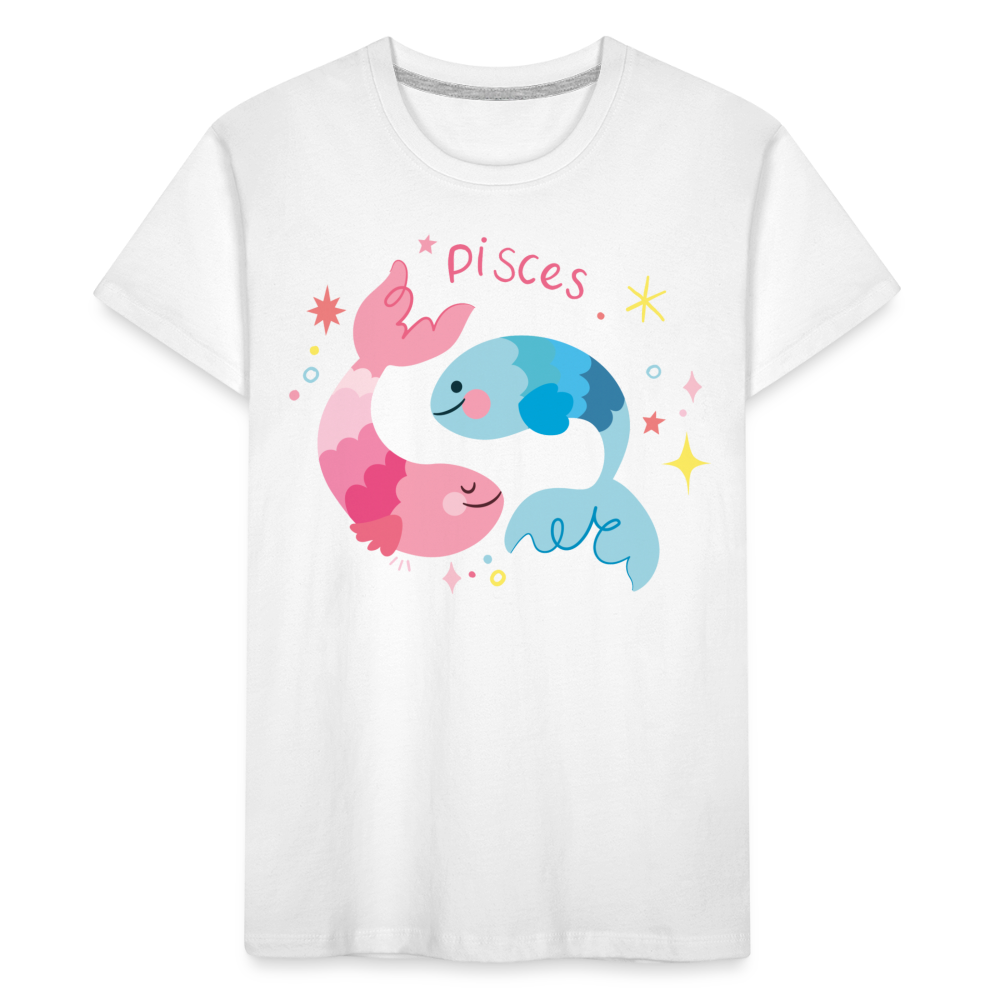 Toddler Pinky Pisces Premium Organic T-Shirt - white